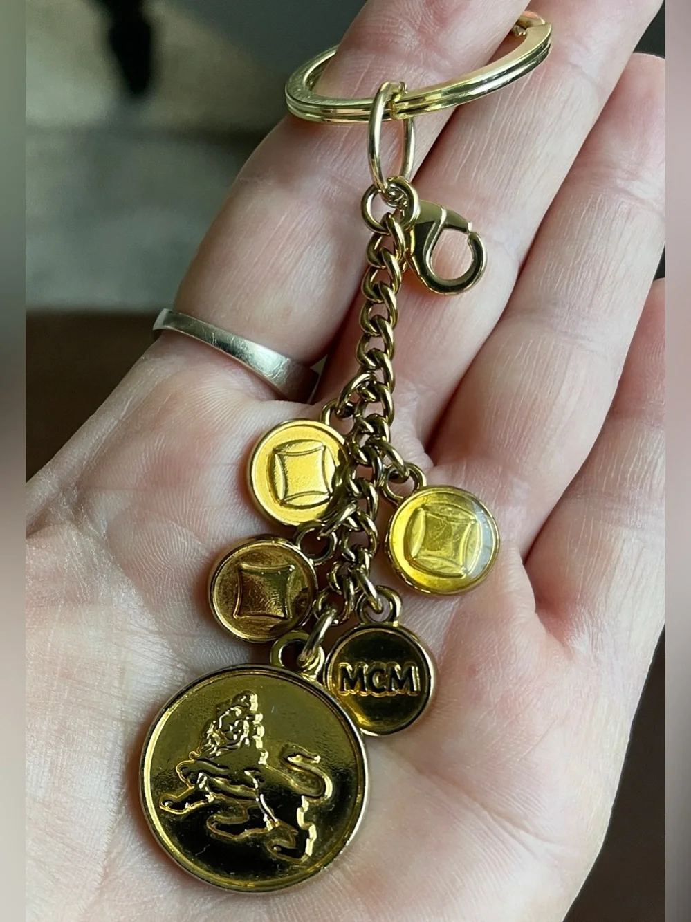 MCM Keychain/Bag Charm Gold-tone Dangles - Picture 3 of 4